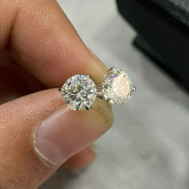 3-Prong Round 6.5MM Stud Earrings | 2.00 Ct A-Grade Stones in 925 Silver