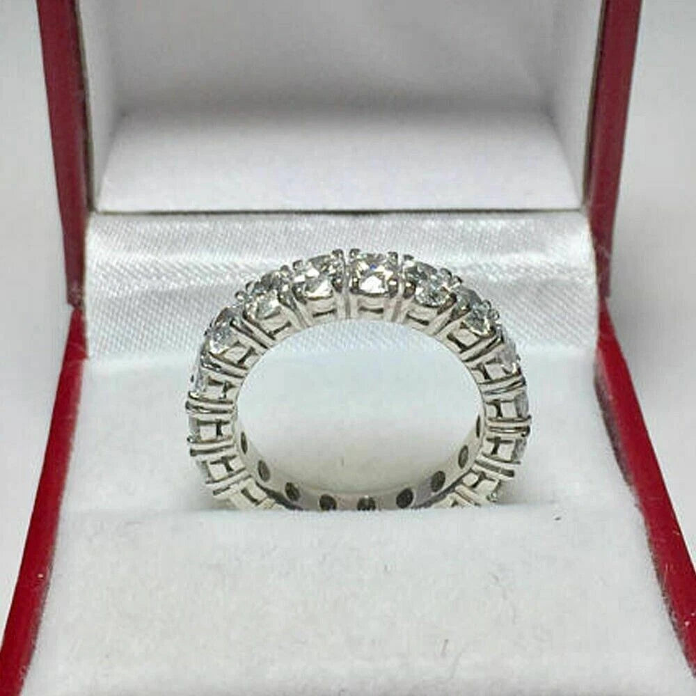 Modern 3.00 Ct Oval Cut Off White Treated Diamond Band 925 Sterling Silver