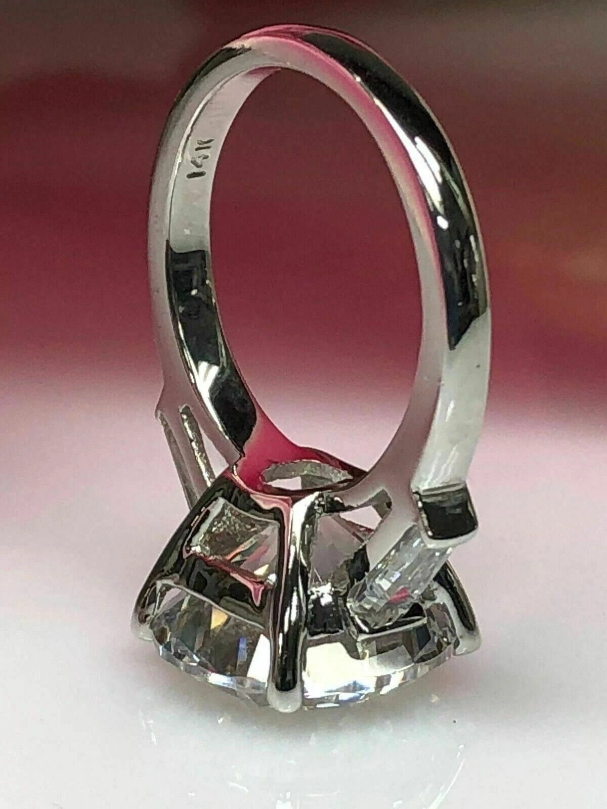 Classic 3.00 Ct Round Cut Off White Treated Diamond Ring 925 Sterling Silver