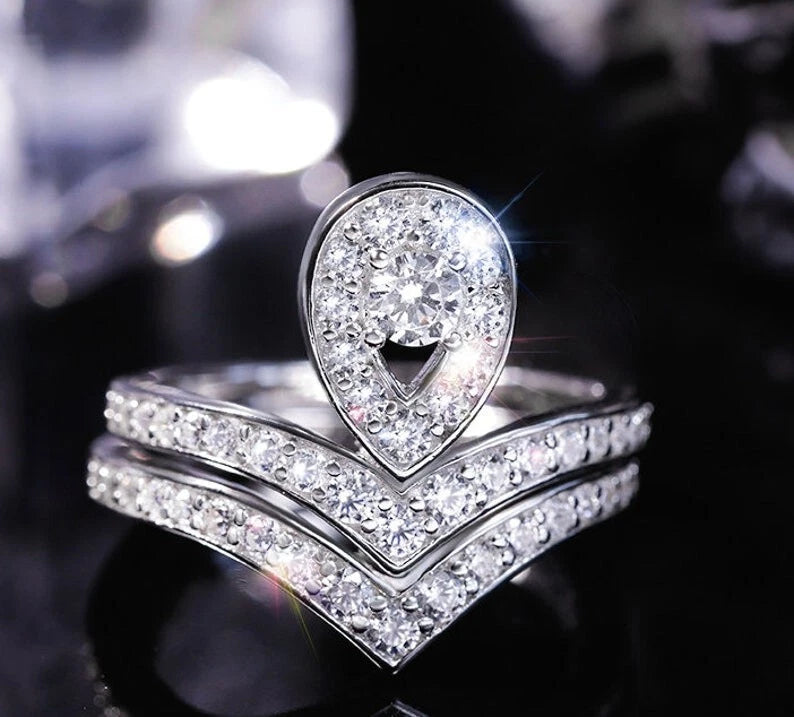 3.00 Ct Round Cut White Treated Diamond Engagement Ring 925 Sterling Silver