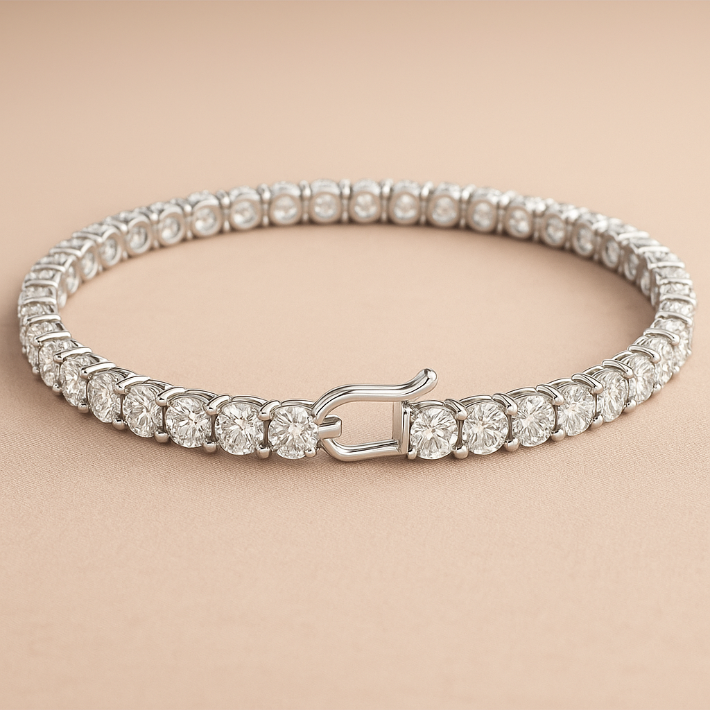 Luxury Tennis Bracelet – Treated Round Diamonds in Sterling Silver