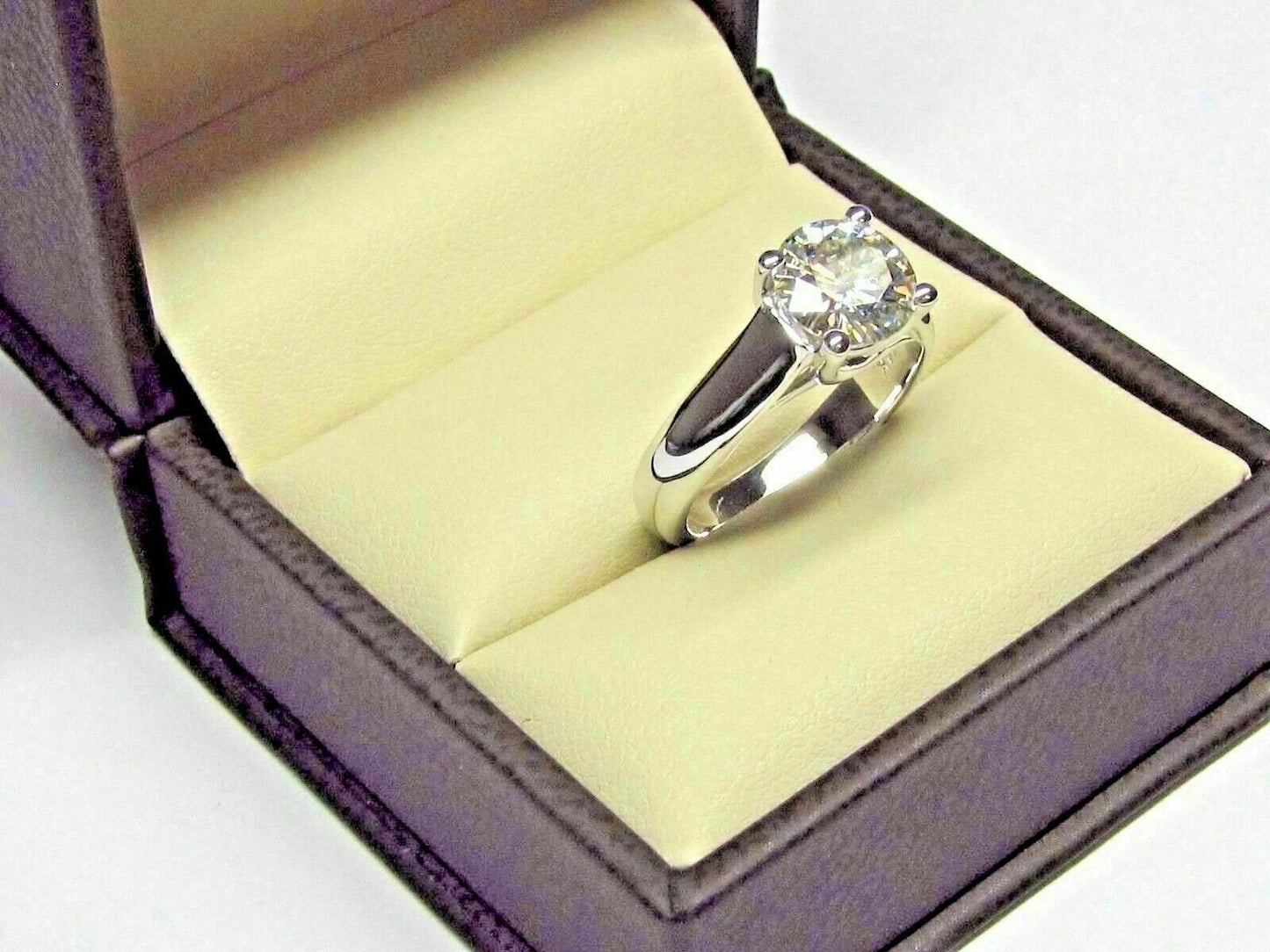 Famous Style 1 – 4-Prong Round 8MM Colorless Diamond Look Ring | 2 Ct in 925 Silver