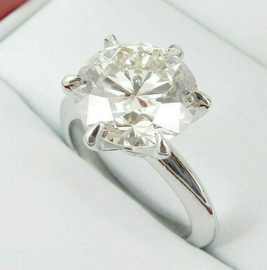 6-Prong Round 9MM Diamond Ring | 3 Ct Look | Off-White Treated Diamond in 925 Silver