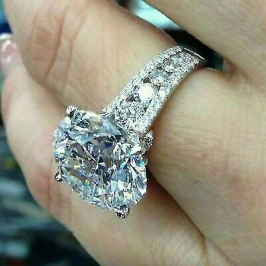 Classic 2.50 Ct Oval Cut Off White Treated Diamond Ring 925 Sterling Silver