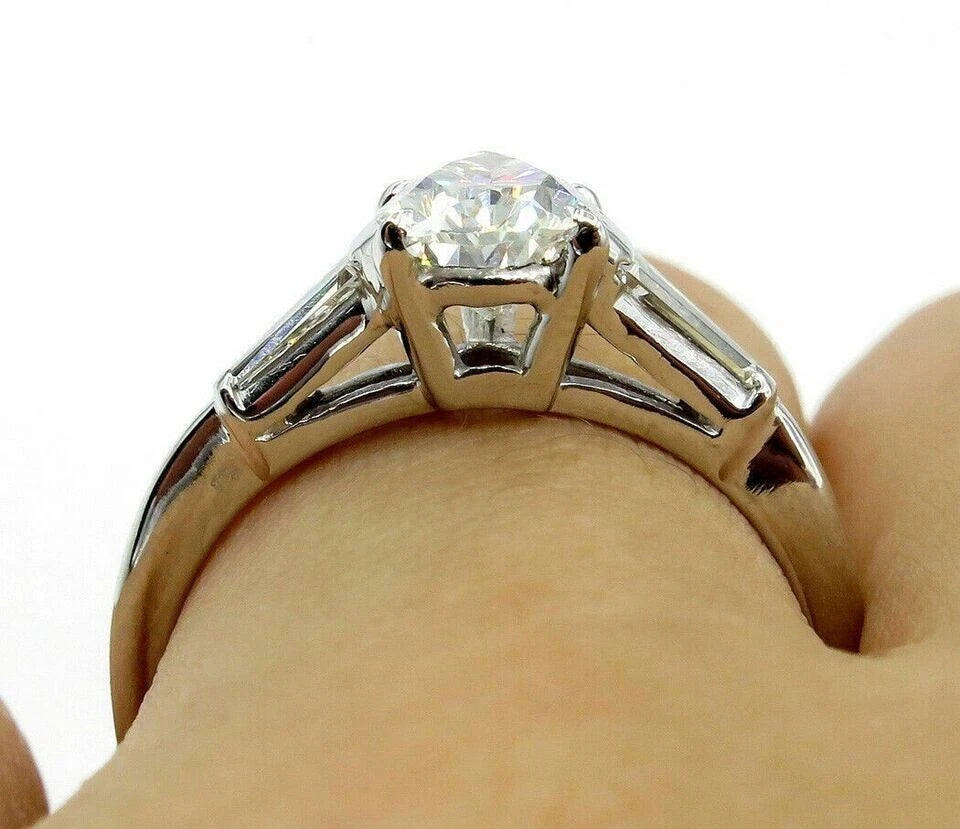 Classic 2.00 Ct Pear Cut Off White Treated Diamond Ring 925 Sterling Silver