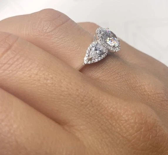 Classic 2.50 Ct Round Cut Real Treated Diamond Engagement Ring 925 Silver