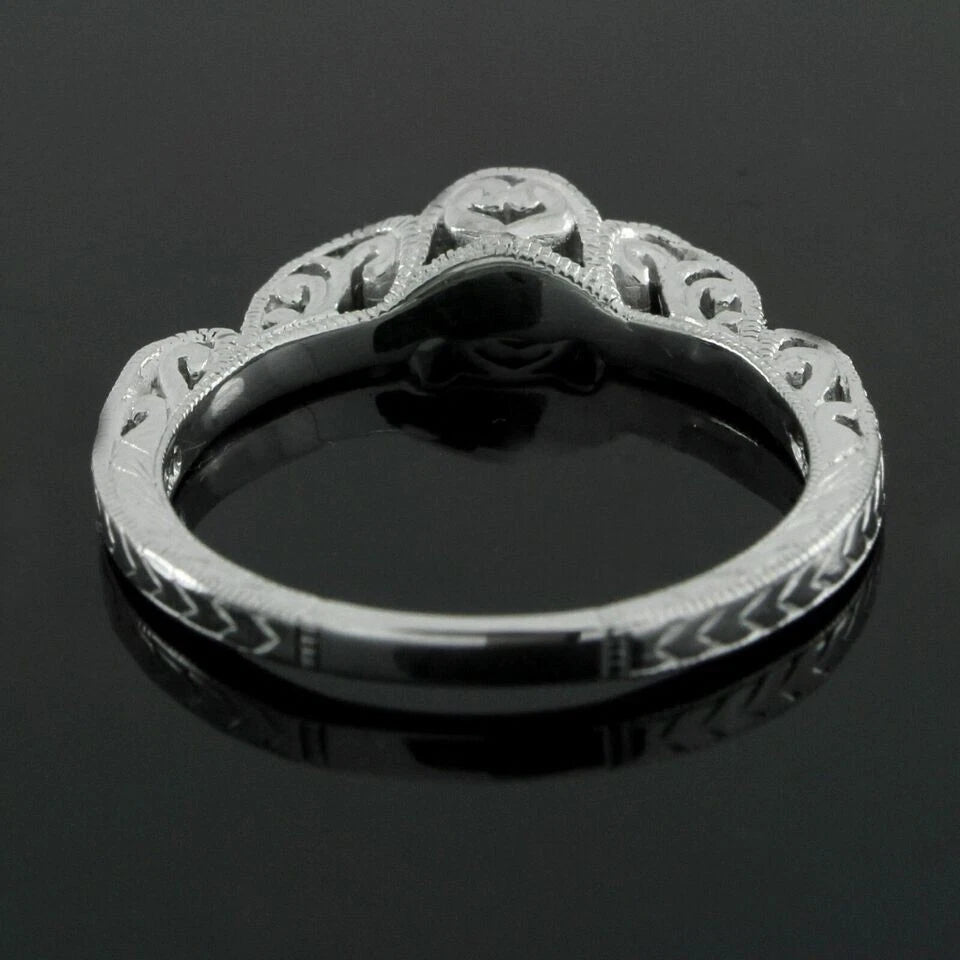 3 Ct Round Cut Off White Treated Diamond Ring 925 Sterling Silver With Band