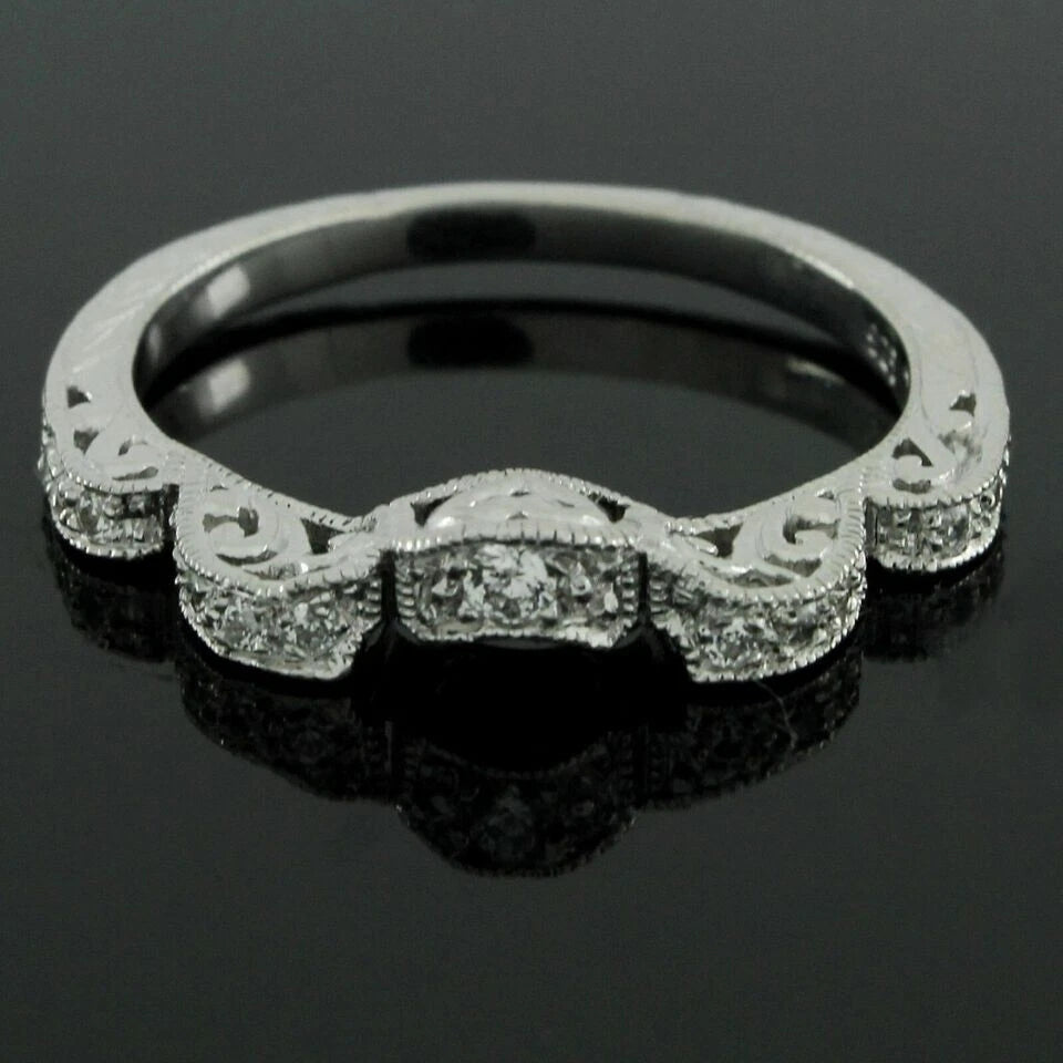 3 Ct Round Cut Off White Treated Diamond Ring 925 Sterling Silver With Band