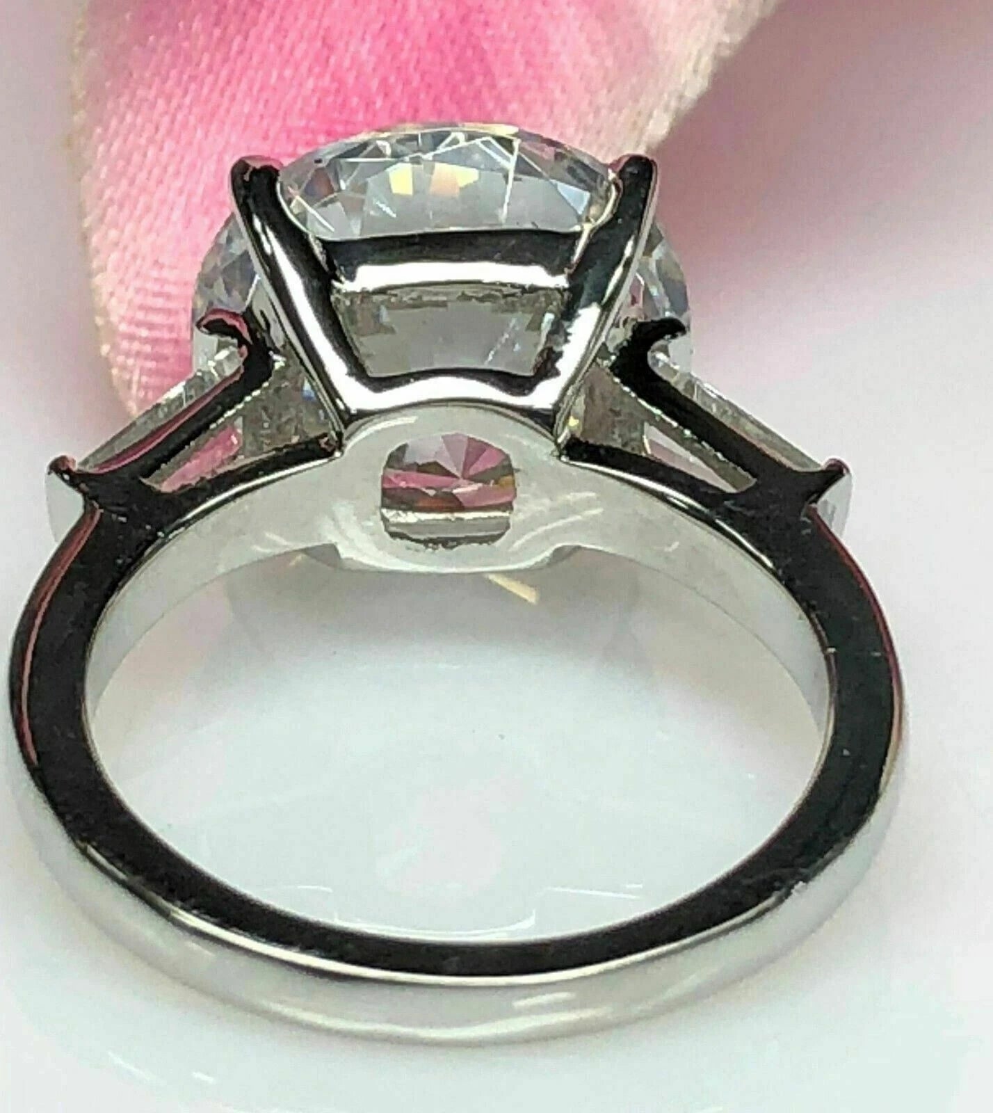 Classic 3.00 Ct Round Cut Off White Treated Diamond Ring 925 Sterling Silver