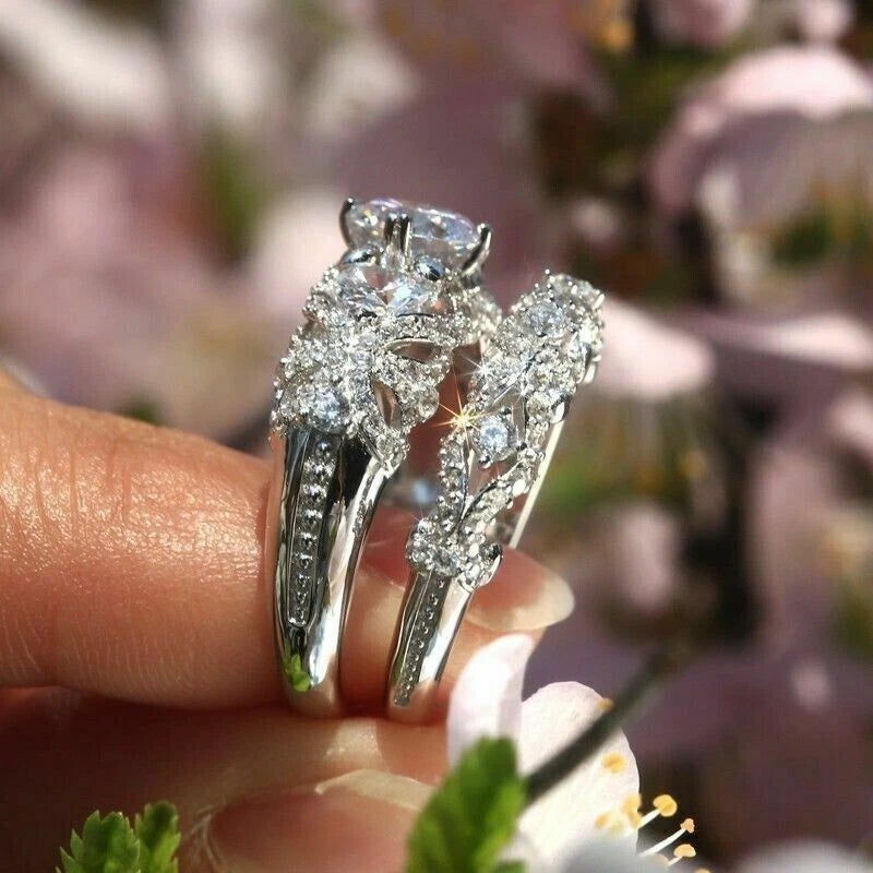 Classic 3.00 Ct Round Cut Off White Treated Diamond Ring 925 Sterling Silver