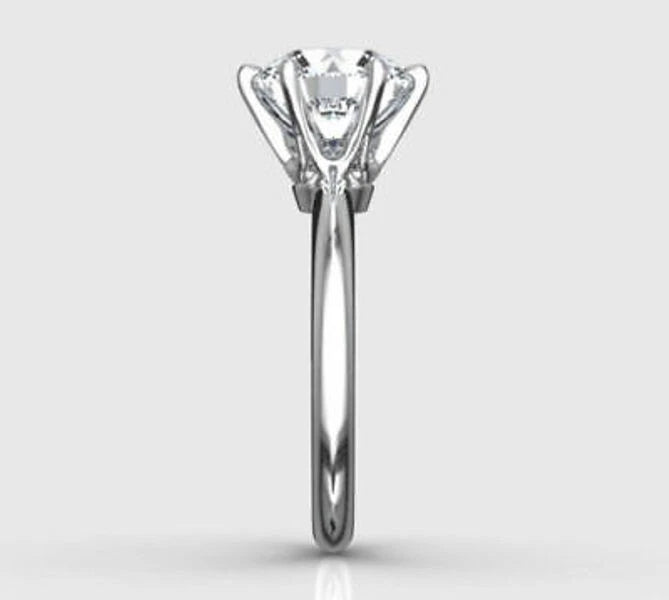 2.00 Ct Round Cut White Treated Diamond Engagement Ring 925 Sterling Silver