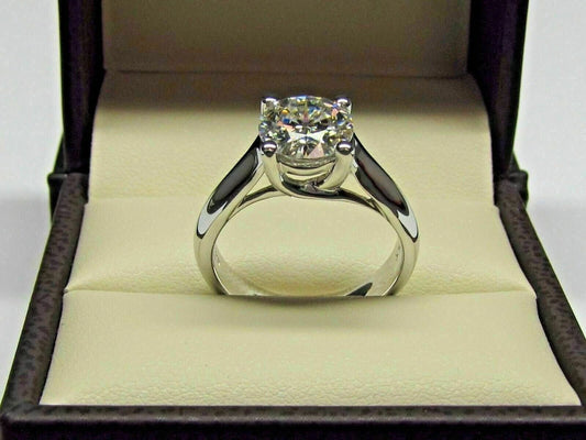 Famous Style 1 – 4-Prong Round 8MM Colorless Diamond Look Ring | 2 Ct in 925 Silver